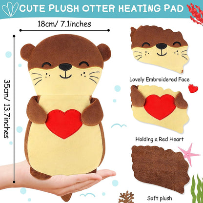 Microwave Heating Pad for Period Cramps,Otter Microwavable Heating Pad for Shoulder Neck Back Knee Pain Relief with Lavender Scented,Cute Otter Plush Toys Heat Pack for Women Kids Birthday