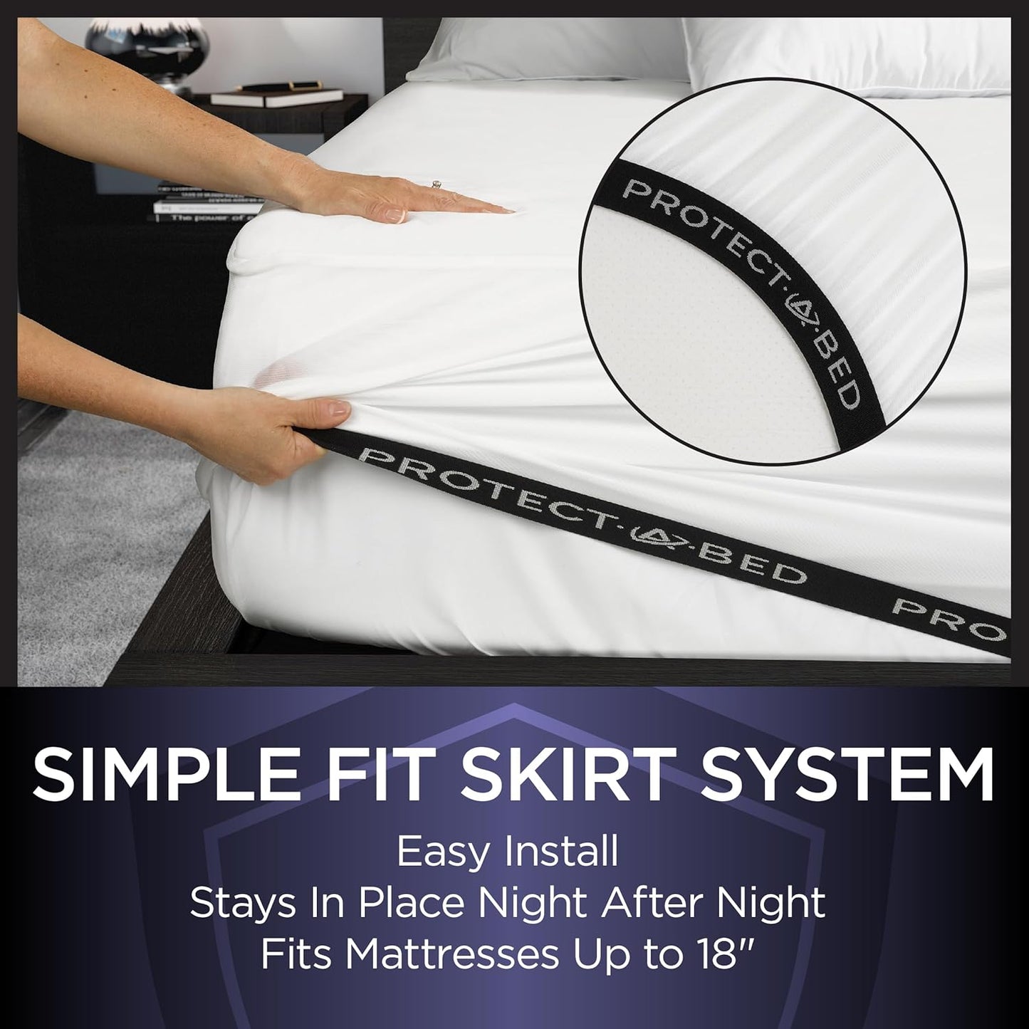 Protect-A-Bed Essential Mattress Protector Full, Dust Mite Resistant, Noiseless and Odor-Resistant Mattress Cover, 100% Waterproof Top, Machine Washable, Fits 11"-18" Mattresses