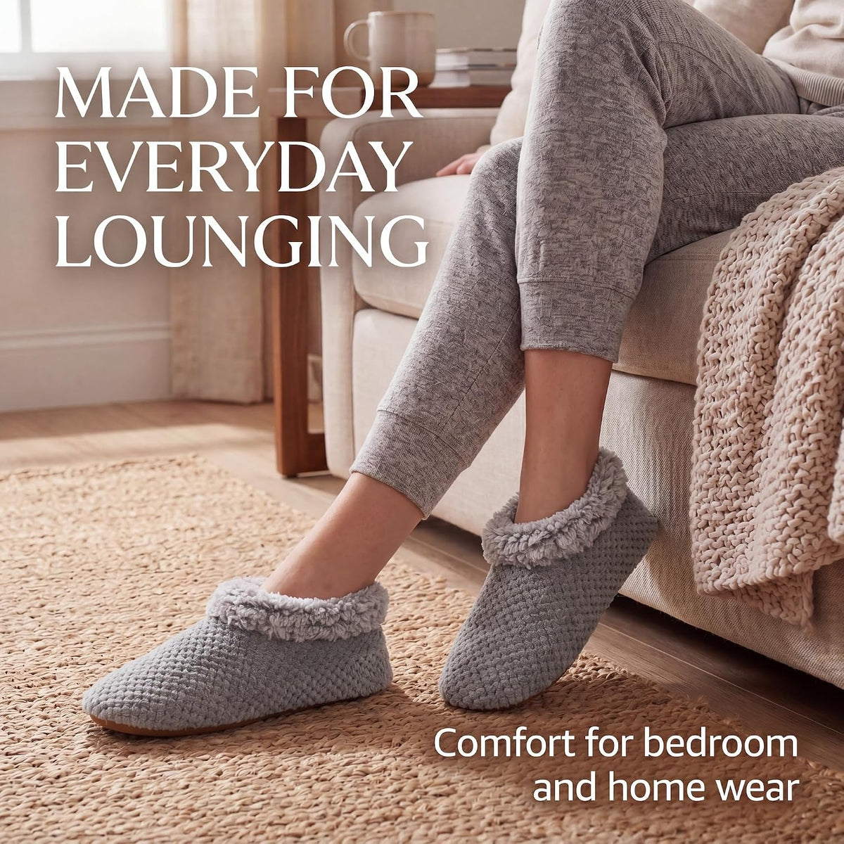 Cozylook Fuzzy Slippers for Women Indoor Soft Sole Slipper Socks