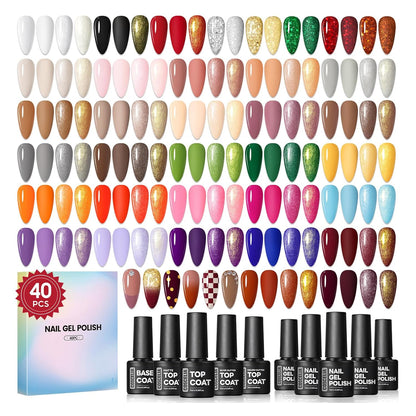 COSCELIA 53pcs Gel Nail Polish Kit with U V light and Drill Starter Kit 35 Colors Gel Nail Polish with 5pcs Top Base Coat Nail Art Professional Gel Manicure Kits Gifts for Women Teens Girls