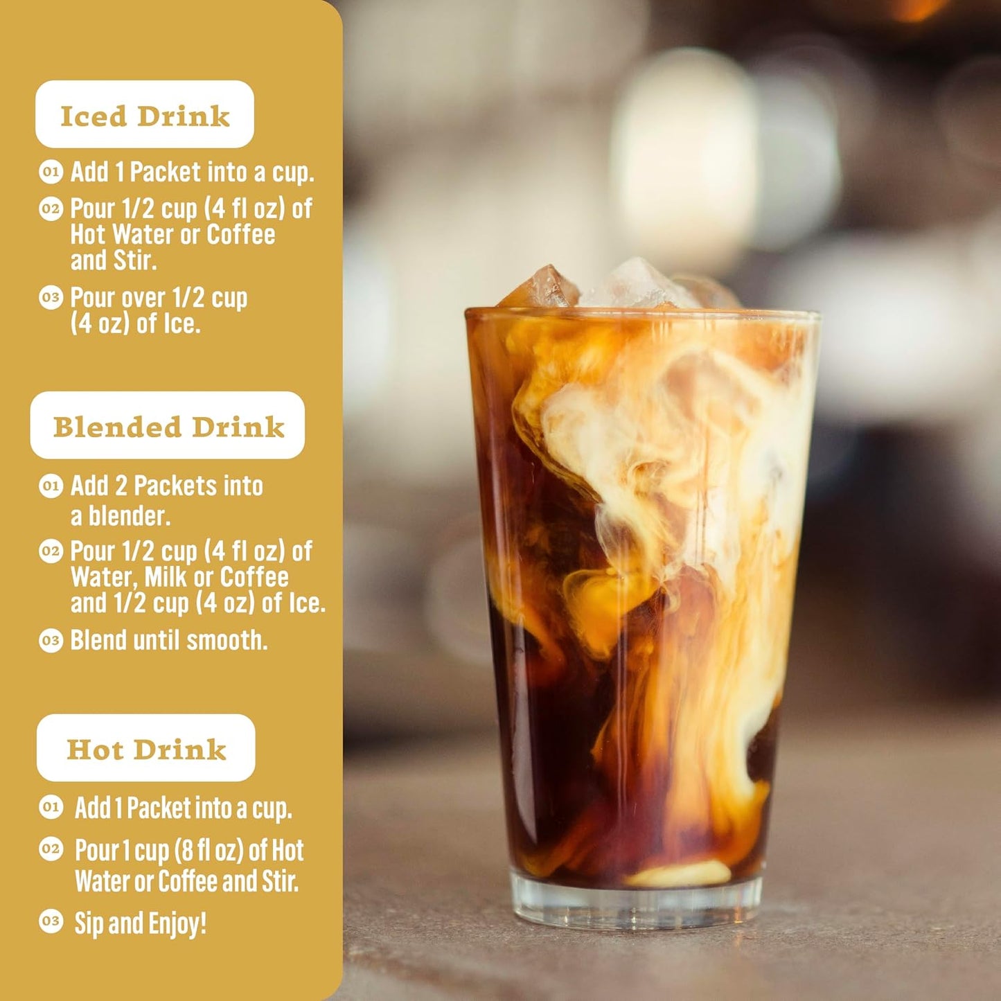 The Frozen Bean Vanilla Bean Frappe & Latte Instant Mix (10 Sticks), Made with Arabica Coffee, Double Shot Caffeine, Low Sugar & Premium Ingredients, Hot, Iced, or Blended Drinks