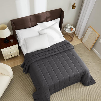 L'AGRATY Weighted Lap Pad 7lb: Small Weighted Blanket for Adults - Cooling Portable Travel Blanket for Relaxation Sleeping - Washable All-Season (29" x 24")
