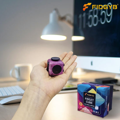 Cube Fidget Stress Relief Toy for Adults & Kids, Smooth, Quiet Sensory Toy for Anxiety, Focus & ADHD Idea[Starry]