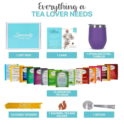 Modern Elegance Tea Tumbler Gift Set for Women, Teal