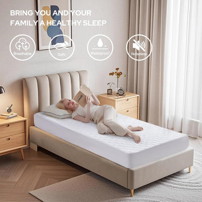 BEDLORE Waterproof Mattress Protector, Noiseless King Size Mattress Pad with Deep Pocket Fitted Up to 6-18 inches, Soft Breathable Dirt-Proof Bed Mattress Cover Washable for Bedroom, Hotel (Gray)