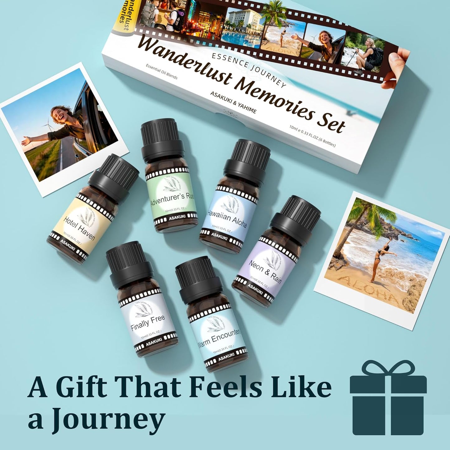 ASAKUKI Essential Oils for Diffuser –6 Mood Essential Oil Blends (Breathe, Uplift, Sensual, Balance, Unwind, Rest) for Morning to Night Rituals, Home & Daily Use-Thoughtful Gift