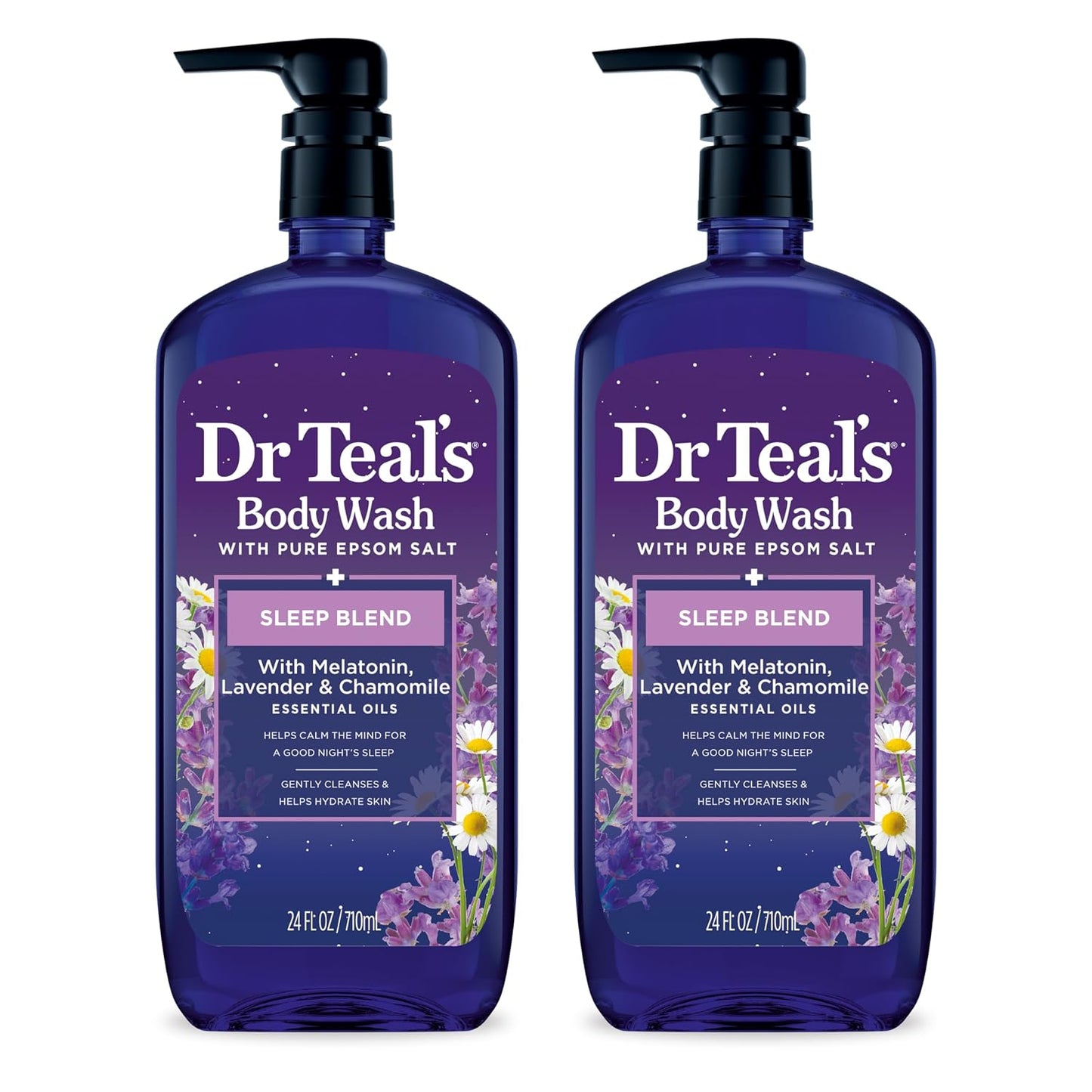 Dr Teal's Body Wash with Pure Epsom Salt, Relax & Relief with Eucalyptus & Spearmint, 24 fl oz (Pack of 2)