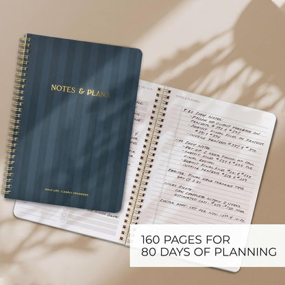Beautiful Daily Planner And Notebook With Hourly Schedule - Spiral Notebook