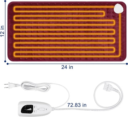 Electric Heating pad with 6 Heat Settings, Auto Shut Off, Dry Electric Heating for Back Neck Knee Arms Legs Shoulder Heat Pads for Christmas Birthday Father Mother's Day (24"X12", Gray Green)