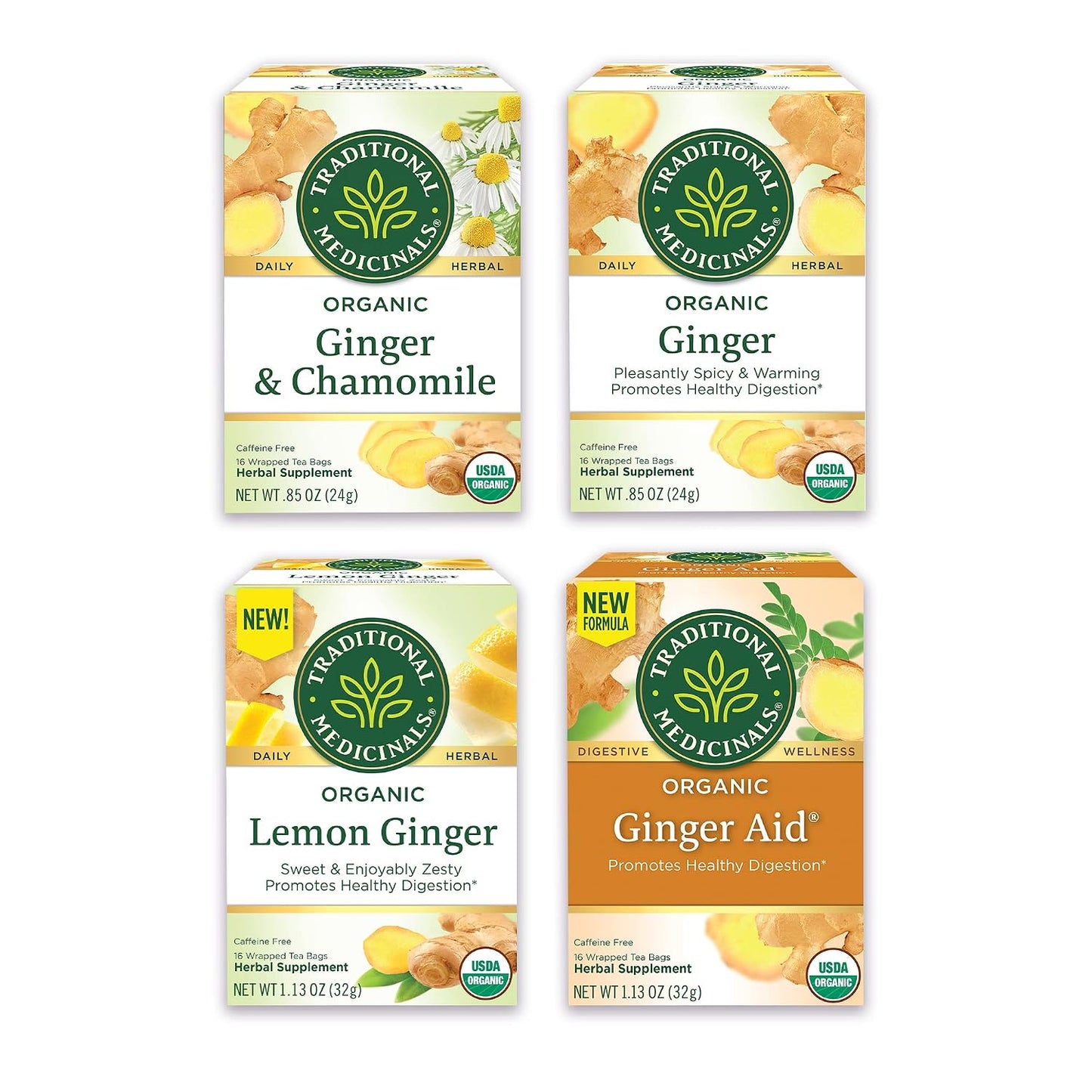 Traditional Medicinals Organic, Peppermint Tea - Helps Soothe Belly from Occasional Gas and Bloating - Kosher, Non-GMO, Caffeine-Free, Compostable - 16 Tea Bags