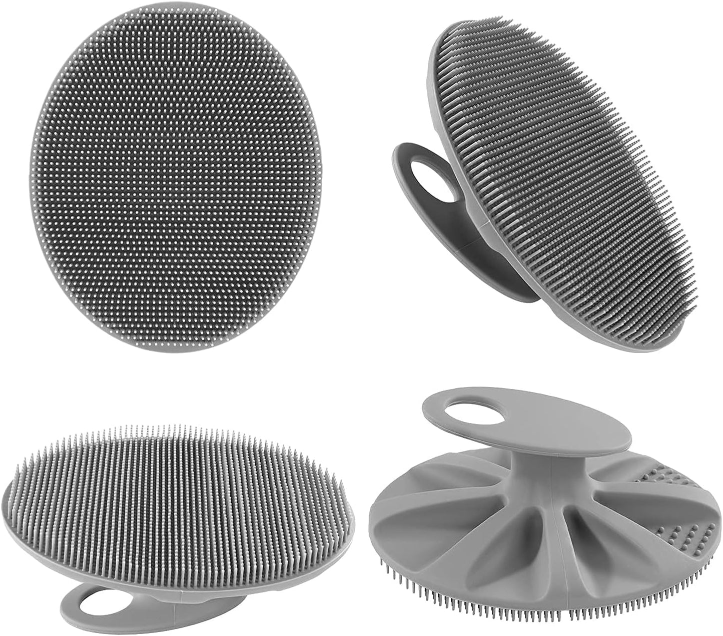 INNERNEED Soft Silicone Body Cleansing Brush Shower Scrubber, Gentle Exfoliating and Massage for All Kinds of Skin (Dark Green)