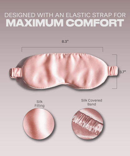 SUNDAYSILKS™ | Adjustable Silk Sleep Mask for Side Sleeper | Cloud-Like Comfort, Weighted for Deep Sleep | Soft Sleep Face Mask for Women & Men, Full Blackout, Cooling Silk Eye Mask for Sleeping