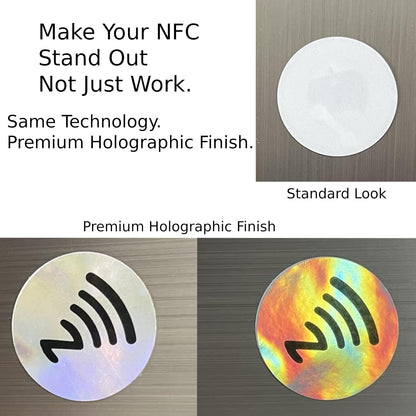 DAMILA NTAG215 Anti-Metal NFC Tags with Holographic Labels