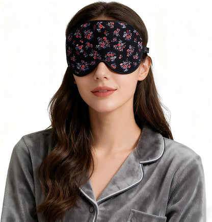 ALASKA BEAR Sleep Mask for Side Sleepers Patented Design, Cup-Shaped and Extra-Soft, 100 Blackout Eye Mask Shades Cover for Men and Women Home or Travel, Machine Washable, Black