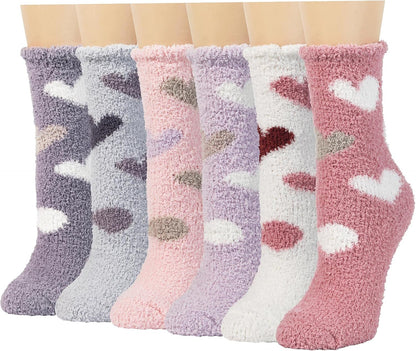 Plush Fuzzy Socks for Women Fluffy Cozy Slipper Socks Fall Thanksgiving Birthday Gifts for Her