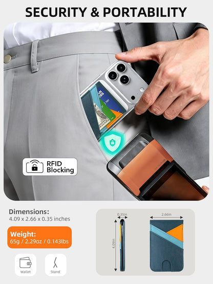 TopMade Magnetic Wallet Stand Tracker for Magsafe (iOS Only), Black