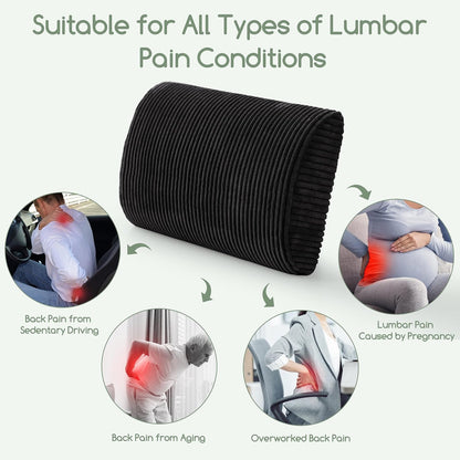 HIGOGOGO Lumbar Support Pillow for Recliner Chair/Accent Chair/Couch, Memory Foam Back Support Cushion for Elderly, Recliner Cushions for Back Rest, Pain Relief, Reading, Washable Cover, Dark Grey