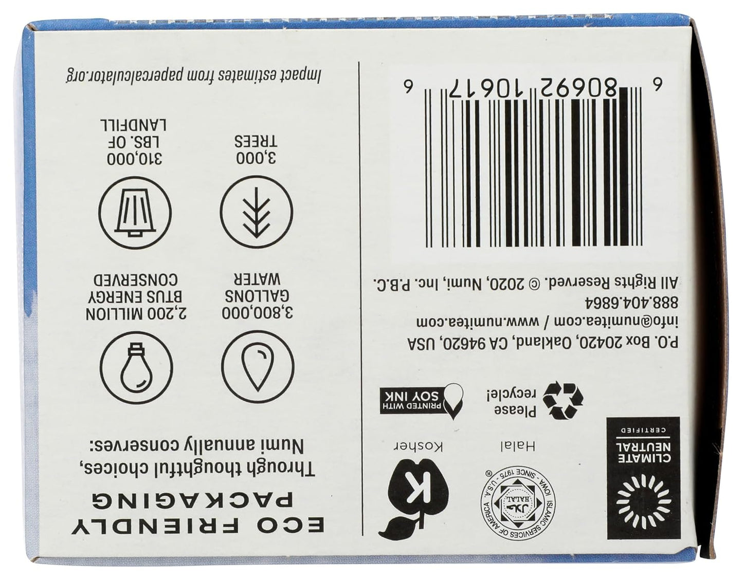 Numi Organic Chamomile Lemon Tea, 54 Herbal Tea Bags, Caffeine Free