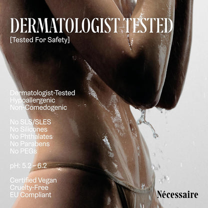 Nécessaire The Body Exfoliator. Eucalyptus. AHA/BHA/PHA. Resurface Skin. Smooth KP and Rough Patches. Hypoallergenic. Dermatologist-Tested. 180 ml / 6.1 fl oz