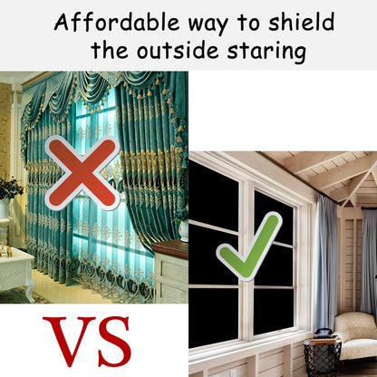 Blackout Window Film, Static Cling Window Tint 100% Light Blocking No-Glue Window Cover for Home Privacy, Room Darkening, Nap Time, Aquarium, Baby Room, Day Sleeping (Matte Black, 17.7x78.7 Inch)