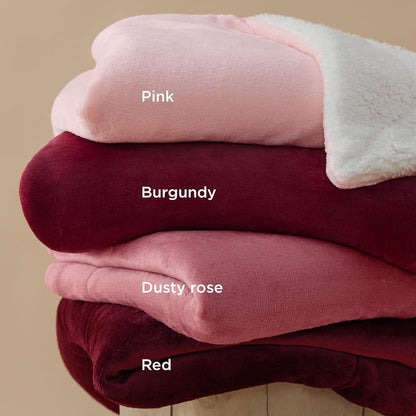 Bedsure GentleSoft Sherpa Fleece Throw Blanket for Couch, Non-Heated, Thick & Warm Cozy Blanket for Winter, Soft Fuzzy Plush Throw Gifts for Women and Men, Grey, 50x60 Inches