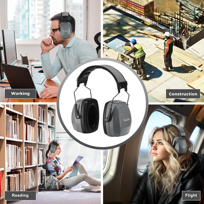 ProCase Noise Cancelling Ear Muffs SNR 33dB, Ear Hearing Protection Headphones for Adults, Sound Proof Ear Defenders for Work, Mowing, Shooters Shooting Gun Range, Construction -Black