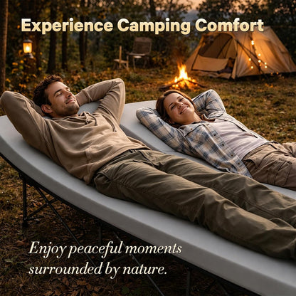 CYMULA Camping Cot Pad 2 Inch Memory Foam, Camping Pad for Folding Cot and Foldable Cot, Portable Roll Up Camp Gear for Car Camping Travel Tent, Non-Slip Waterproof Bottom, Removable Cover, Pad Only