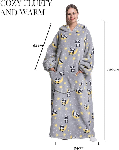 Capecage Blanket Hoodie, Long Hooded Blanket Sweatshirt as Birthday Gifts for Women Men, Long Wearable Blanket for Women Men.