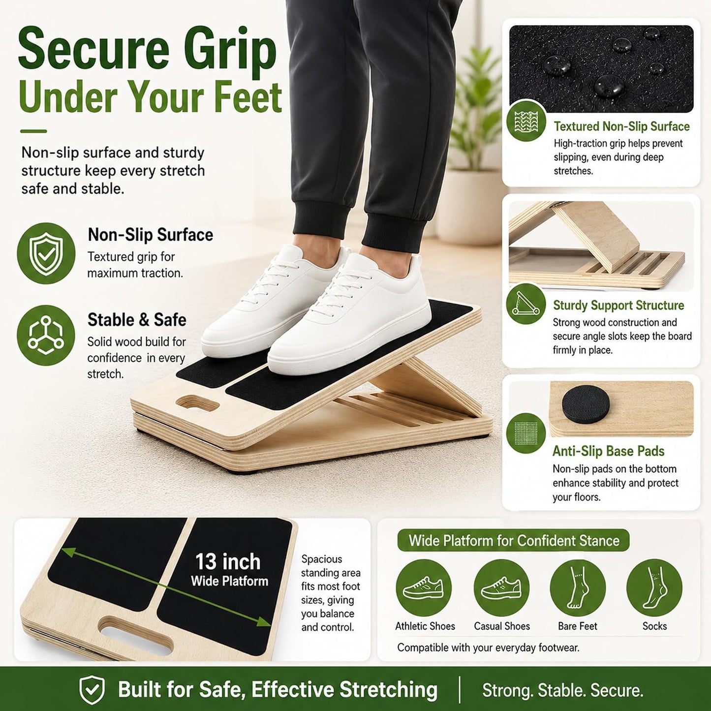 MUCITAGF Professional Slant Board, Adjustable Incline Board and Calf Stretcher, Slant Board for Calf Stretching, Calf Stretch Board