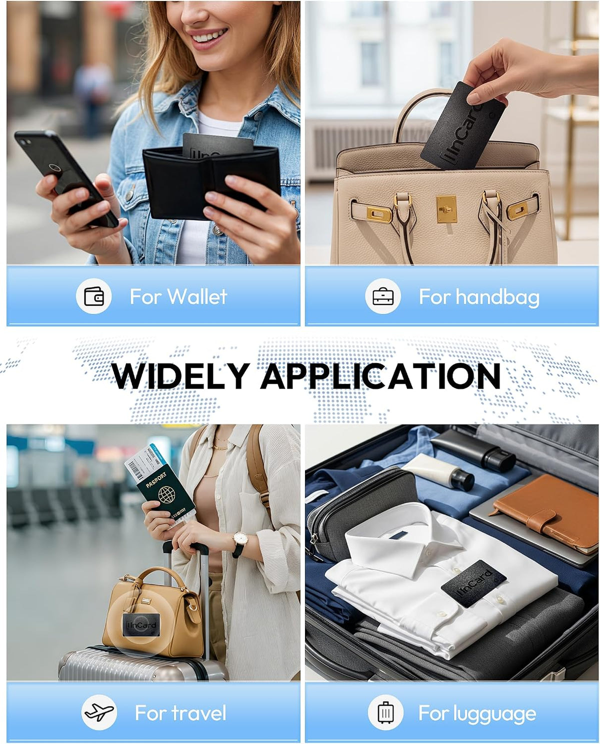 Incard Wallet Tracker Card,Certified by Apple Find My & Goole’s Find Hub Bluetooth Tracker, 1.7mm Wallet Finder, IP68 Waterproof Smart Card,5 Years Battery Life Item Finder for Passport-1PCS