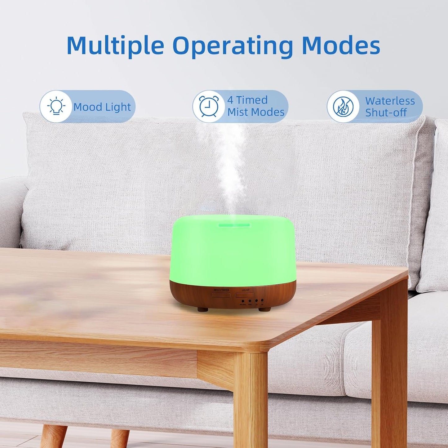 SPLITSKY Aromatherapy Essential Oil Home Diffuser with Remote Control, 300ML Large Room Cool Mist Air Humidifier, 8 Hours Quiet Operation, Timer, 7 Colors LED Night Night，Suitable Home,Yoga.