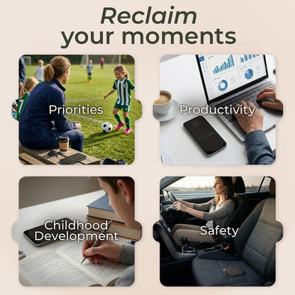 Mindsight PhoneBlock to Reduce Compulsive Phone Checking | Silicone screen cover w/ elastic strap fits most iPhones & Samsungs | Promotes Mindful Phone Use | Home, Office, Outdoors | Less Phone, More Life