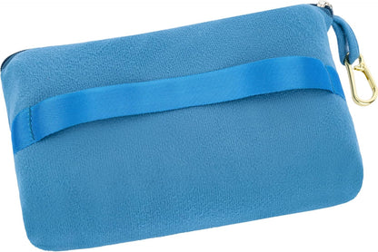 BlueHills Travel Blanket Pillow Compact Lightweight Pocket Size Airplane Traveling Essential Flight Trip Throw in Bag Portable Case Plane Accessory Gray L01