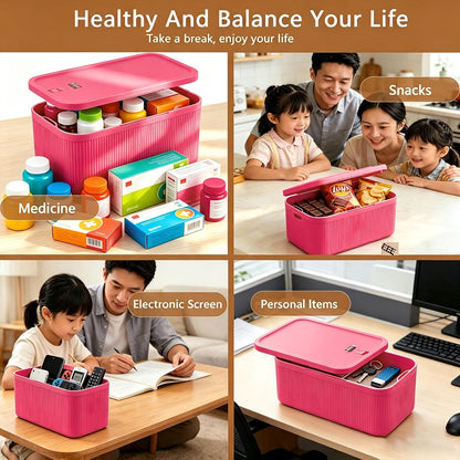 Medication Lock Box,Small Lockable Storage Box with Combination Code for Phone,Medicine Safe,Food, Home,Refrigerator,Office,Personal Items,Travel,Gift