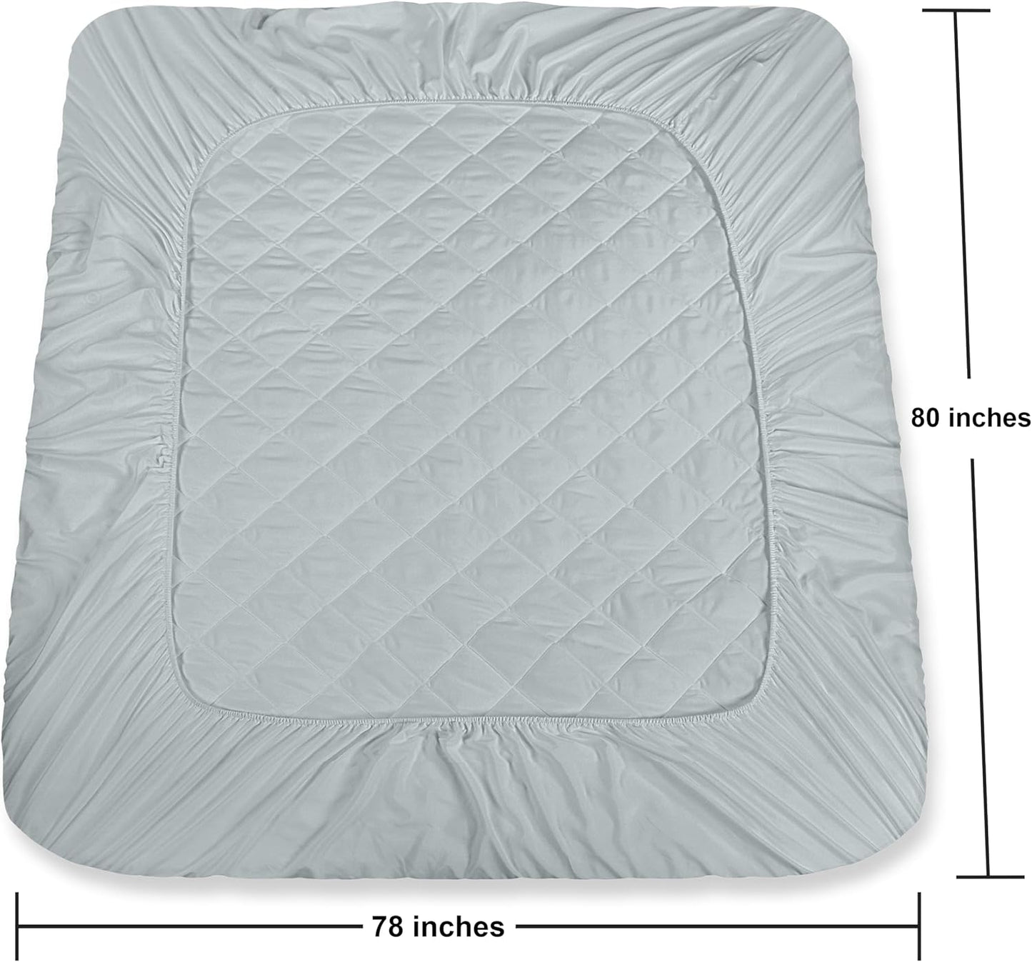 Quilted Fitted Mattress Pad, Queen Mattress Protector Topper with Deep Pocket Stretches up to 16 Inches, Machine Washable Mattress Cover by Utopia Bedding (White)