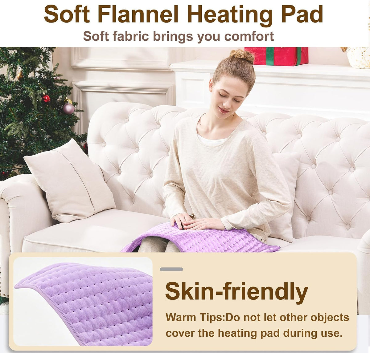 12"x24" Heating pad, Electric Heat Pad 6 Heating &4 Timer Setting