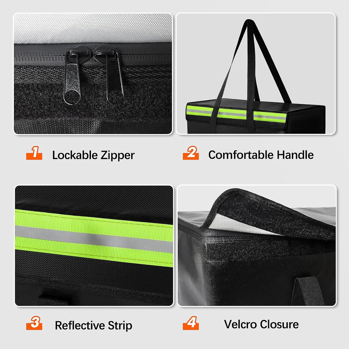 Large Fireproof Document Bag for Home Safe Storage, 15 x 12 x 6in, Black