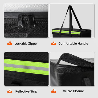 Large Fireproof Document Bag for Home Safe Storage, 15 x 12 x 6in, Black