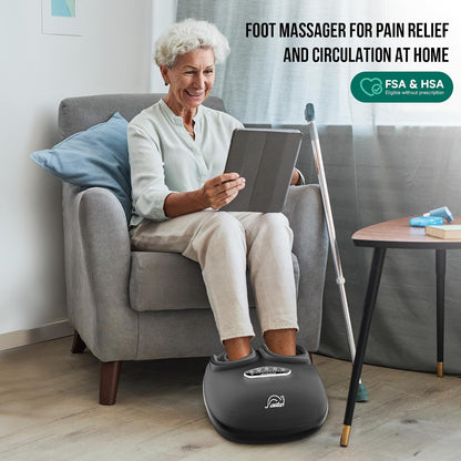 Snailax Shiatsu Foot Massager with Heat - Deep Kneading, Compression, Vibration, 2026 Feet Massager Machine for Plantar Fasciitis, Neuropathy, Foot Warmer, Size 13, Gifts Father Day for Dad, Men