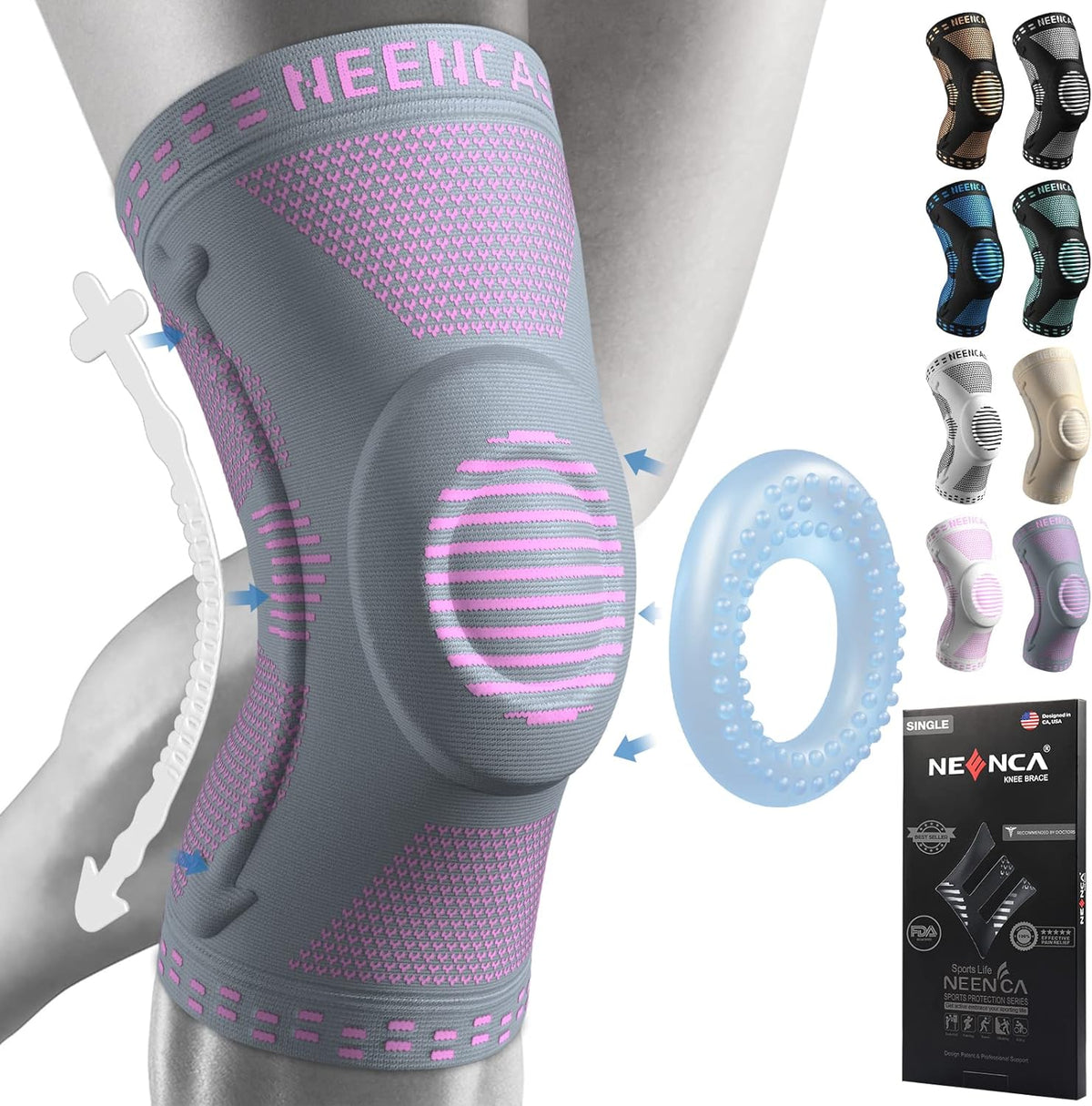 NEENCA Professional Knee Brace, Medical Knee Support for Women & Men Relief