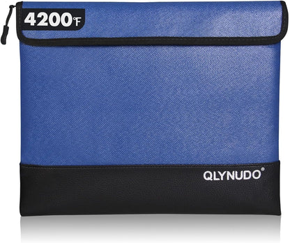 Fireproof Money Bag 2 Pack, Waterproof Document Pouch for Cash & Passport