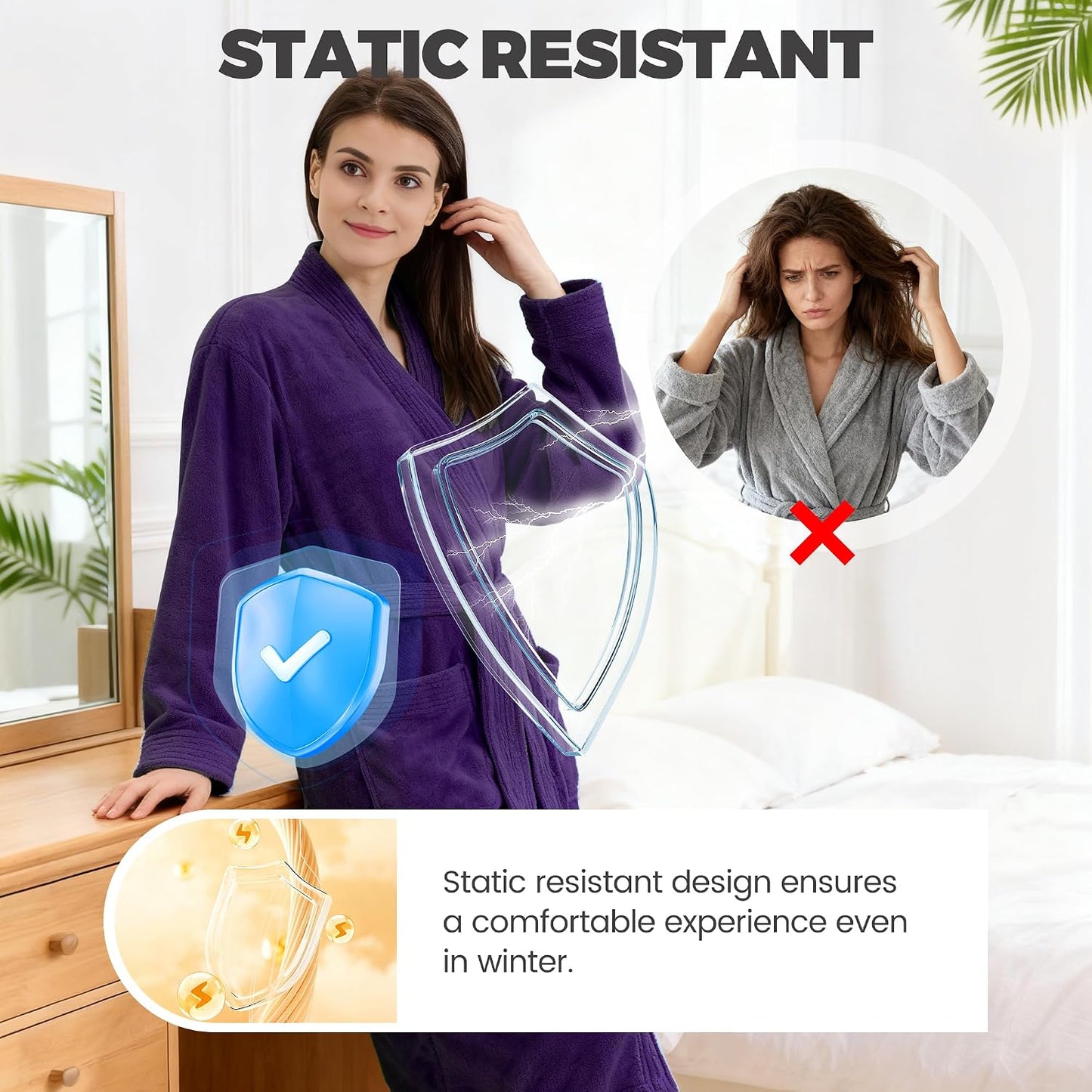 PJGGZ Towel Robe for Women – Soft Absorbent Kimono Bathrobe, Quick-Dry Spa Shower & Hotel Use
