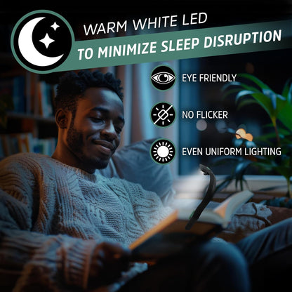 Energizer Flex-R LED Rechargeable Book Light for Reading in Bed, Reading Light with Warm LED Color, Long-Lasting and Lightweight,Blue