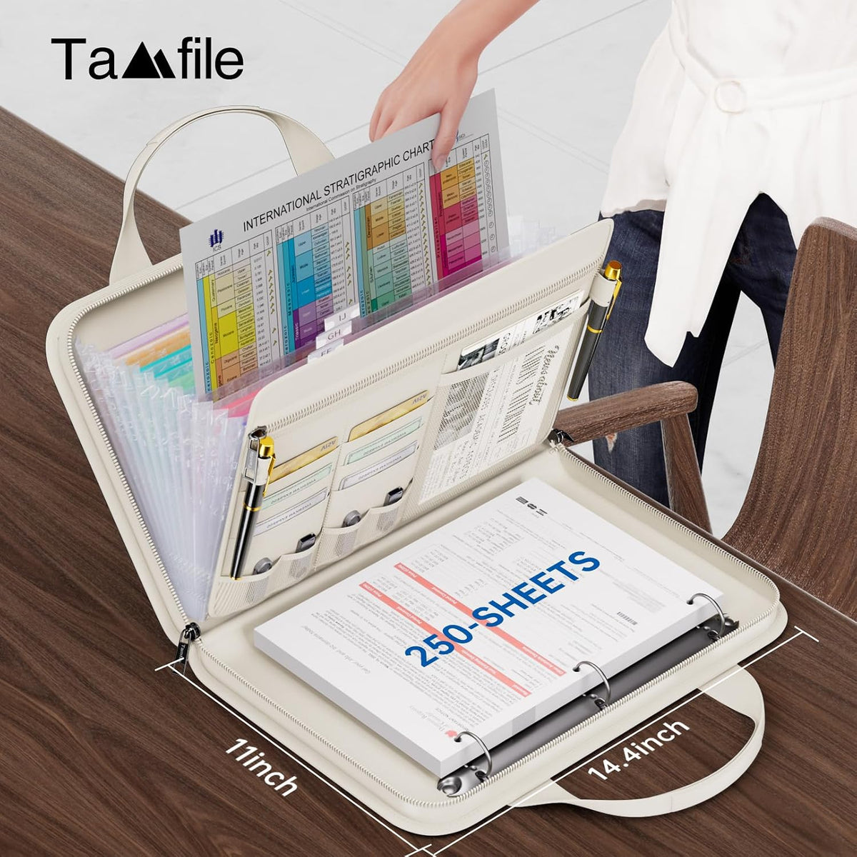Tamfile Fireproof Accordion File Folder with Handle, Document Organizer