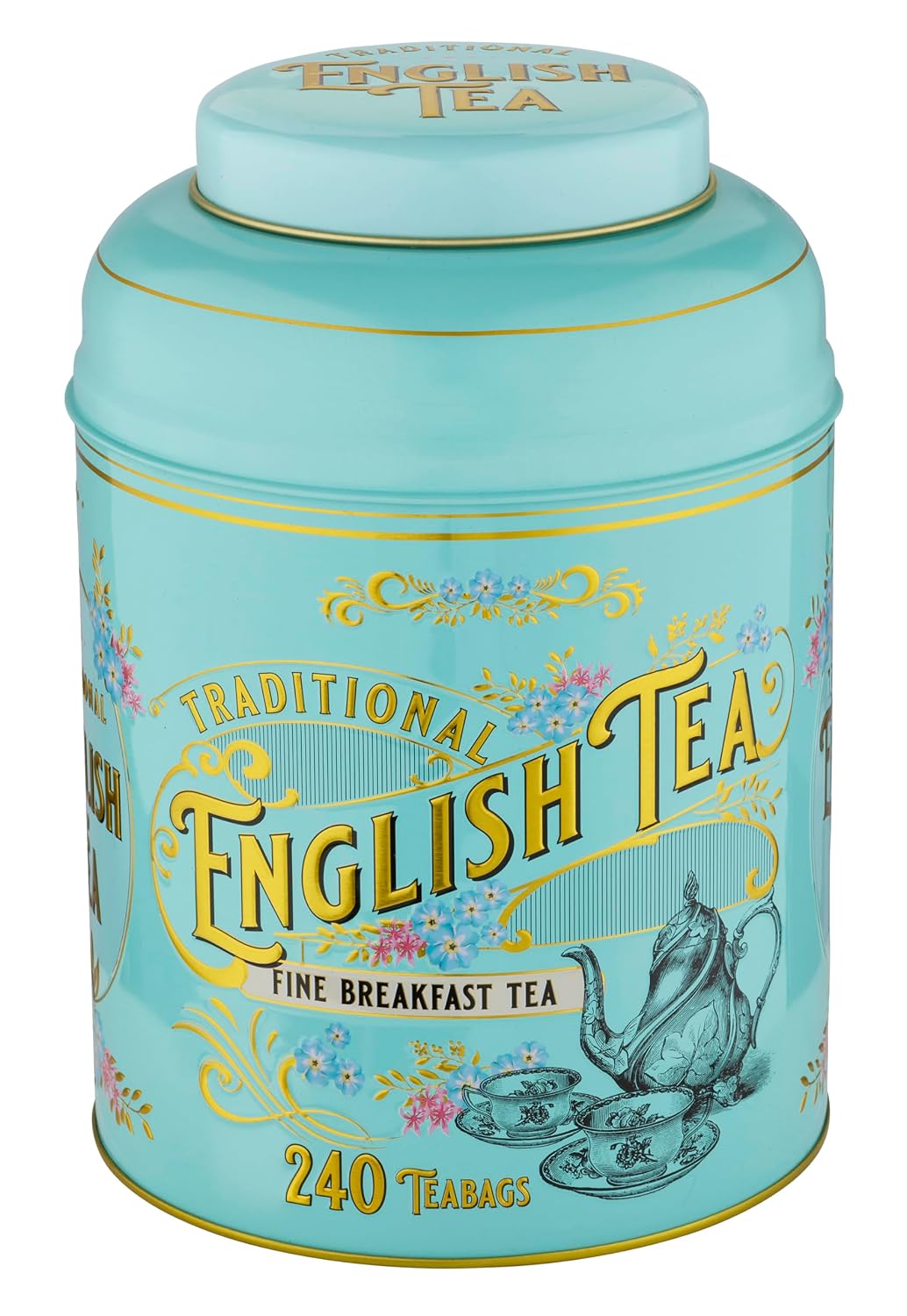 New English Teas Victorian Tea Tin with 240 English Breakfast Teabags