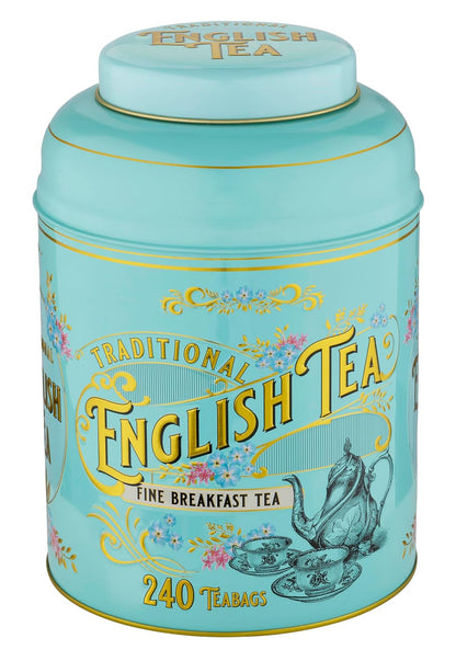 New English Teas Victorian Tea Tin with 240 English Breakfast Teabags