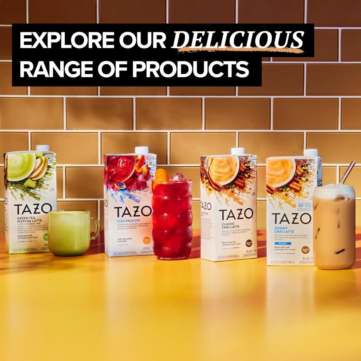TAZO Classic Chai Latte Concentrate, 32 oz Carton
