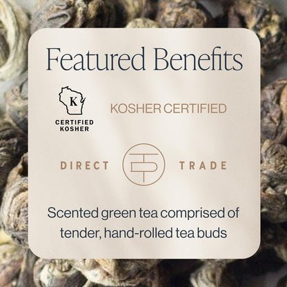 Rishi Tea Jasmine Pearls Green Loose Leaf Tea, Caffeinated, 4oz