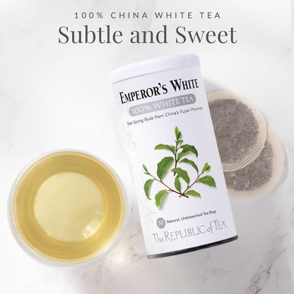 The Republic of Tea Emperor's 100% White Tea, Low Caffeine, 50 Count