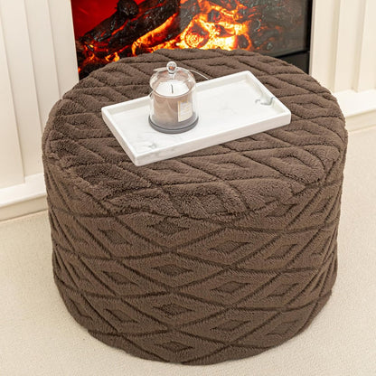 Round Pouf Ottoman 20 x 20 x 14 Inches Boho Poof Home Decor Floor Pouffe Ottoman Foot Rest for Couch Sofa Bean Bag Chairs Living Room Bedroom (Green)